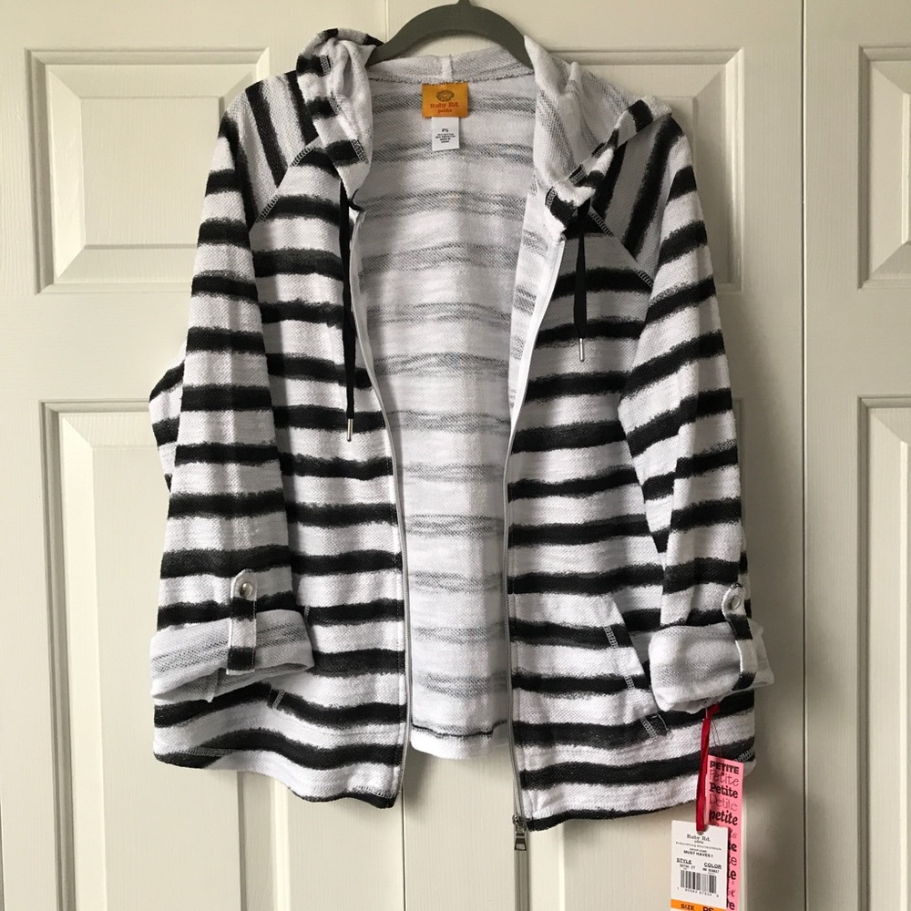 Striped black and white hoodie